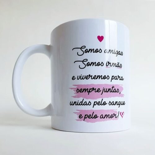 Caneca branca com frase