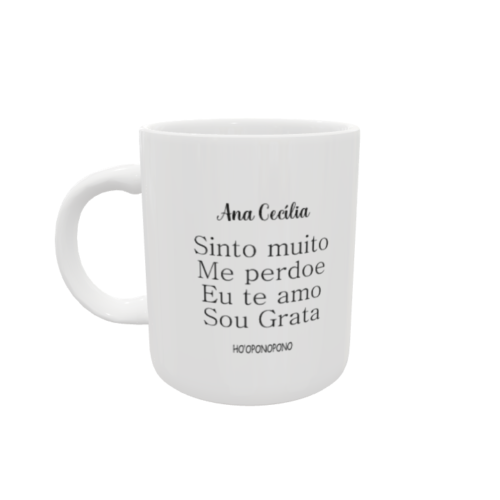 caneca hooponopono com nome