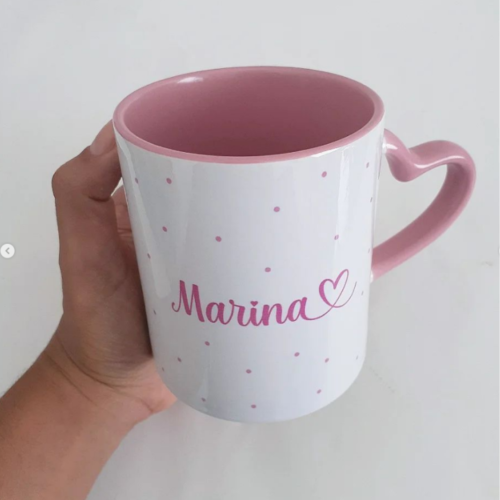 caneca ho oponopono rosa com nome no verso