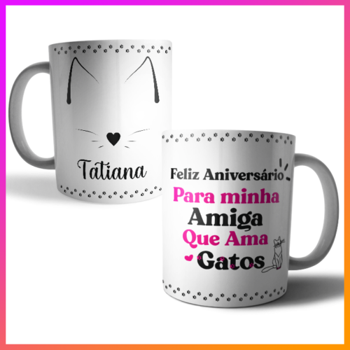 Feliz aniversário amiga ama gatos